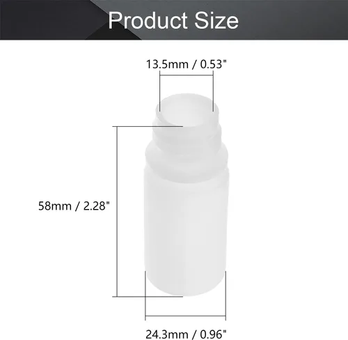 Vista 2 de Othmro 5 recipientes de plástico de 0.5 onzas, botellas de reactivo químico de laboratorio, botellas de almacenamiento sólido líquido de boca