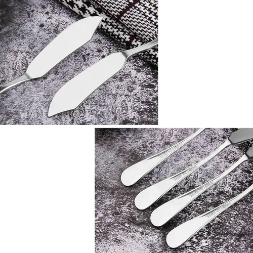 Vista 6 de 6 piezas Cuchillo de Mantequilla de Acero Inoxidable, Esparcidores de Queso/Mantequilla, Cuchillos para Untar del Desayuno, Queso y Condimentos