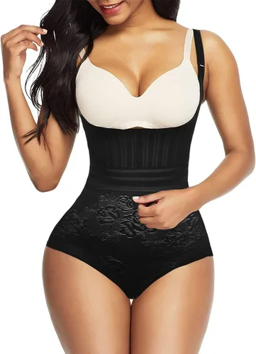 Vista 5 de SDRELA Bragas moldeadoras con control de abdomen para mujer con busto abierto moldeadoras de cuerpo