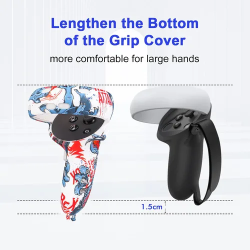 Vista 8 de EWalos Accessories for Oculus Quest 2, VR Accessory for Meta Quest 2, Includes Quest 2 Controller Grip Leather Cover, VR Shell Cover, Quest 2 Face