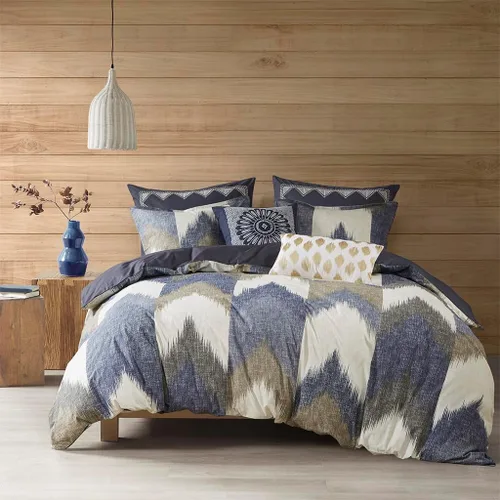 Vista 16 de Ink+Ivy Juego de edredón tamaño King, acogedor edredón de algodón para todas las estaciones, juego de cama ligero con 2 fundas a juego, diseño Aqua