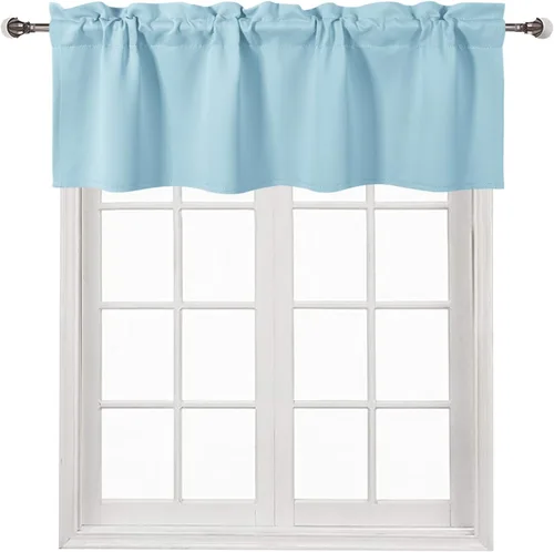 Vista 54 de DWCN Cenefa para ventana de cocina, con bolsillo para barra, para ventana, sala de estar/sótano, 36 x 16 pulgadas de largo, 1 panel, beige