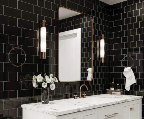 Vista 8 de Tenedos - Caja de 10 piezas para azulejos de cerámica brillantes de 4 1/4 pulgadas, para pared de baño y cocina, acabado brillante, aspecto clásico