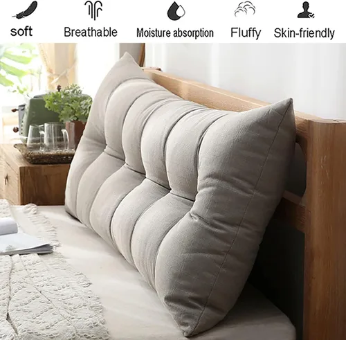 Vista 3 de Respaldo rectangular grande para cabecero, cojines de respaldo para cama, sofá, respaldo de cuña para respaldo, cojines lumbares, almohada
