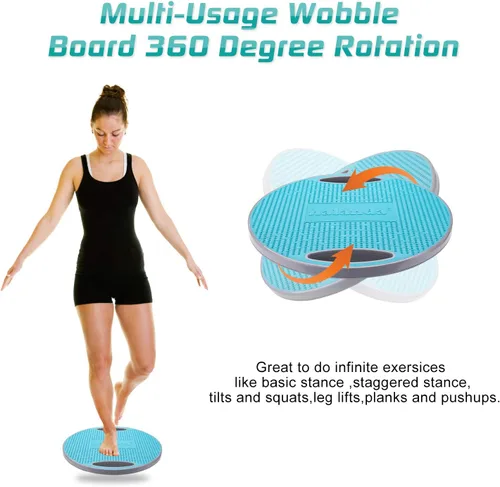 Vista 5 de NALANDA Tabla de Equilibrio Oscilante, Entrenador de Core para Entrenamiento de Equilibrio y Ejercicio, Material Saludable con Superficie