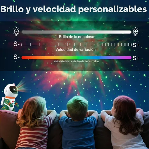 Vista 4 de LOVME Luz nocturna de proyección de estrellas de galaxia, proyector espacial de astronauta dinosaurio con 8 modos de efectos de nebulosa estrellada