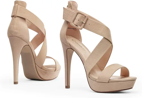 Vista 2 de DREAM PAIRS Sandalias de tacón alto con punta abierta para mujer Charlotte