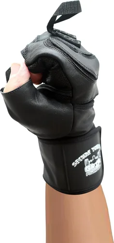 Vista 9 de Epic Leather Gym Gloves with Built in 2" Wide Wrist Wraps Best Grip & Design for Weightlifting Power Lifting Bodybuilding & Strength Training
