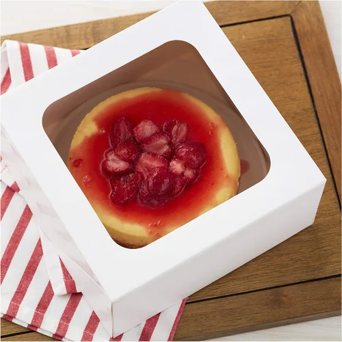 Vista 4 de Wilton Cajas blancas para dulces con ventanas, soportes perfectos para regalar y transportar mini pasteles o galletas caseras, 9 piezas