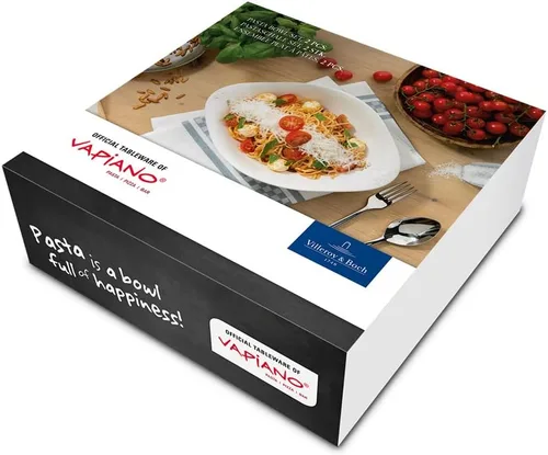 Vista 5 de Villeroy & Boch Dune VAPIANO - Cuenco para pasta, 2 piezas, porcelana premium, color blanco