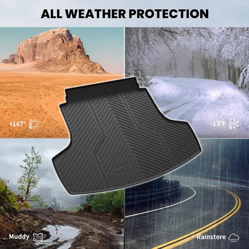 Vista 7 de LASFIT Alfombrillas para automóvil, para todo tipo de clima, elastómero termoplástico personalizable, accesorios para piso y carga de maletero