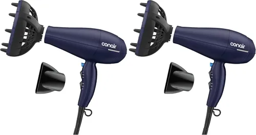 Vista 10 de Conair Secador de pelo con accesorio difusor de pelo multicámara, azul Azul oscuro