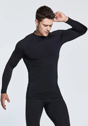Vista 5 de TSLA - paquete de 1 o 2 camisas térmicas de compresión de manga larga para hombre cuello alto falsocuello de tortuga para deportes invierno
