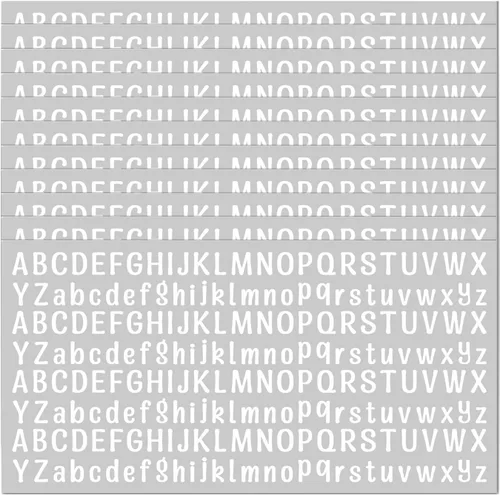 Vista 11 de 10 hojas de calcomanías de letras pequeñas, calcomanías autoadhesivas del alfabeto de 1/2 pulgada, lindas calcomanías de vinilo para artes