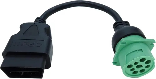 Vista 6 de Cable Adaptador OBD2 Macho a 9pin J1939 Hembra OBDII a Verde J1939