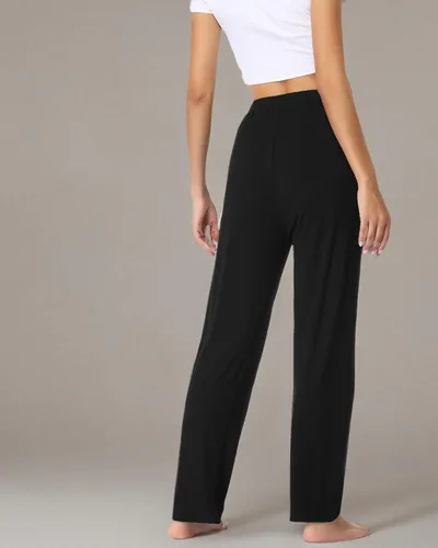 Vista 7 de OLIKEME Pantalones de yoga para mujer, holgados, cómodos, informales, pantalones de pierna ancha, pantalones de entrenamiento ligeros con bolsillos