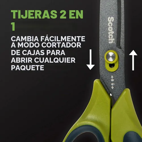 Vista 3 de Scotch - Tijeras antiadherentes de desempaquetado, tijeras de doble función y cortador de caja, 8.0 pulgadas
