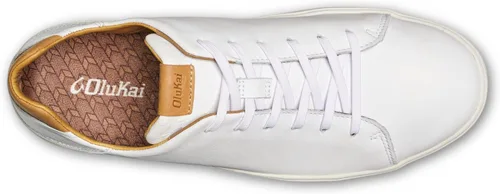 Vista 2 de OLUKAI Lae'ahi Li 'ILI - Tenis de cuero para hombre, zapatos de cuero de grano completo, tacón desplegable y suela de goma para todo tipo de clima