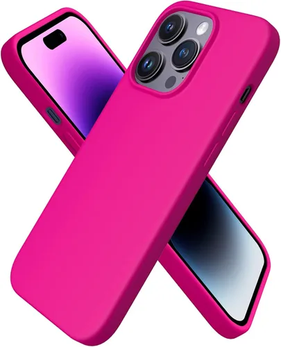 Vista 25 de ORNARTO - Funda para iPhone 14 Pro de 6.1 pulgadas, silicona líquida delgada, azul bebé 3-Layer Full Covered Soft Gel Rubber, Non-Slip Grip