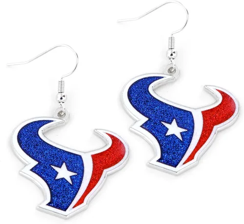Vista 6 de aminco NFL - Aretes deslumbrantes con purpurina para mujer