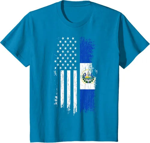 Vista 59 de Camiseta de la bandera de Estados Unidos salvadoreño - Camiseta de El Salvador USA