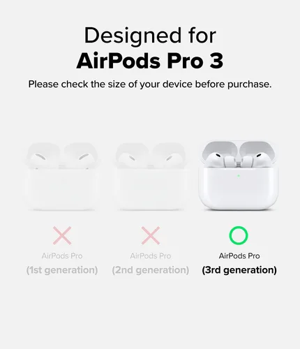 Vista 2 de Ringke UX - Funda magnética para AirPods Pro 3, a prueba de golpes, con mosquetón, transparente