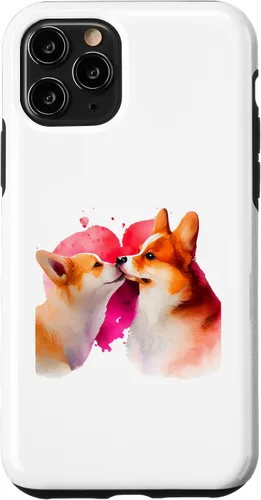Vista 10 de Funda para iPhone 15 Two Loving Corgis In Love Heart para perro Corgi