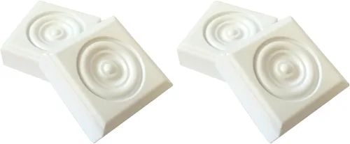 Vista 6 de 2 piezas Minute Molding Classic Plastic Block Rosette (2-3/4 pulgadas) para puertas y ventanas interiores (83051)
