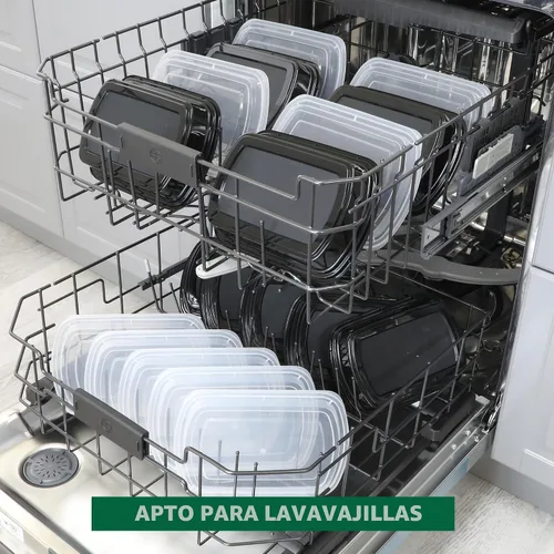 Vista 7 de Freshware Recipientes de comida (paquete de 150) recipientes de alimentos con tapas, caja Bento, apilables, aptos para microondas y lavavajillas