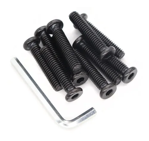 Vista 10 de 20 piezas Tornillos de casquillo de accionamiento hexagonal negro 1/4-20 x 1/2" para muebles, sillas, mesas, escritorios, cunas, camas, rosca