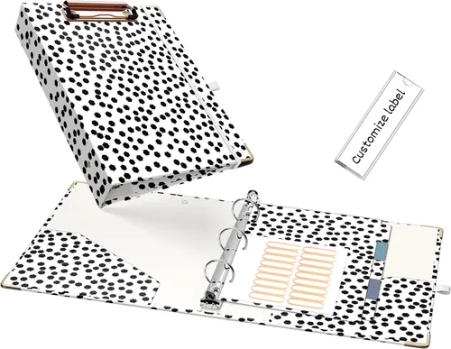 Vista 40 de EYROZILL Mini carpeta de 3 anillas, 5.5" x 8.5", de 1 pulgada con bolsillos, carpeta con portapapeles para estilo de cabello del cliente, estuche