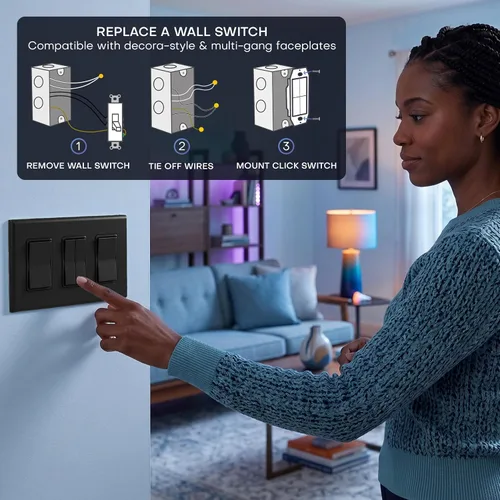 Vista 6 de Haga clic para Philips Hue – Interruptor de luz inteligente inalámbrico sin batería, rango de 30 pies – Funciona de forma nativa con el puente