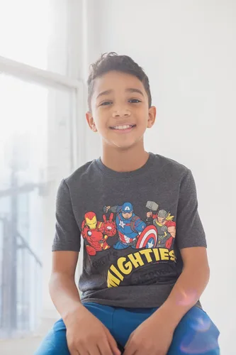 Vista 2 de Marvel Paquete de 3 camisetas gráficas de Avengers Captain America Spider-Man, Negro