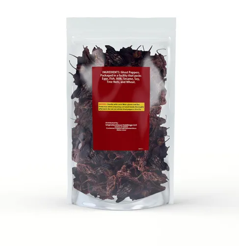 Vista 2 de Unpretentious Pimientos fantasma secos, 25 unidades, pimientos chiles Bhut Jolokia extremadamente picantes