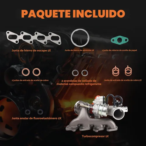 Vista 5 de PAROD Turbocompresor completo con kit de juntas para Buick Encore 2013-2019, Chevy Cruze 2011-2016, Cruze Limited 2012-2019, 2013-2018 Trax 1.4L L4