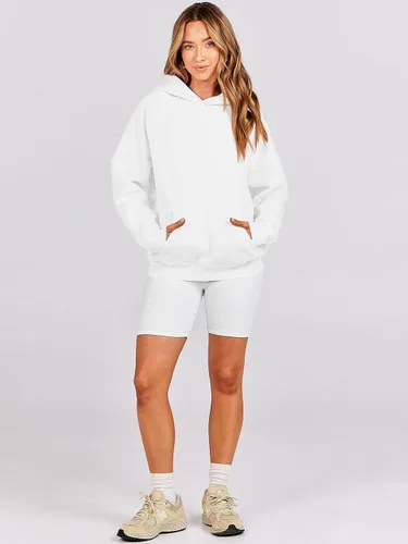 Vista 168 de ANRABESS - Sudaderas con capucha para mujer, sobre talla, de vellón de manga larga, modelo de 2024, para otoño