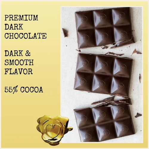 Vista 3 de Chocolove Barras de chocolate negro 55% cacao Elaboradas con chocolate suave semidulce premium Sin OMG, certificado Rainforest Alliance, barra