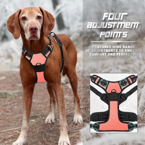 Vista 81 de BARKBAY - Arnés para perro sin tirones con clip frontal, material resistente y reflectante, asa de fácil control para pasear perros grandes