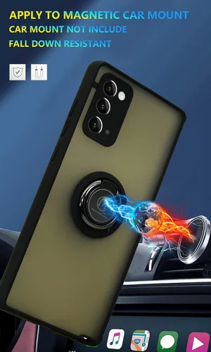 Vista 2 de Está especialmente diseñado para Samsung Galaxy Note 20 anticaídas, antihuellas, soporte de anillo giratorio de 360° integrado sólido y duradero