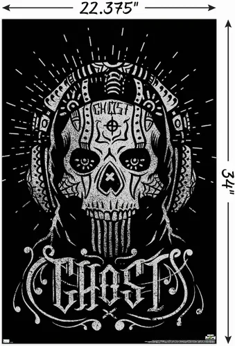 Vista 3 de Trends International Call of Duty: Modern Warfare 2 - Póster de pared Ghost Calavera, 34 pulgadas de largo x 22.4 pulgadas, versión sin marco