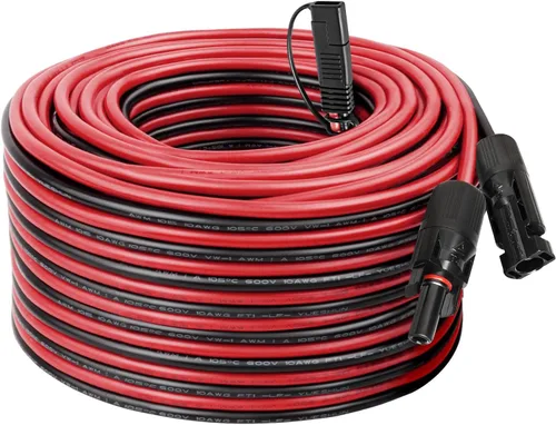 Vista 15 de 2 piezas de 1 pie de cable adaptador de panel solar a SAE - Cable de extensión de conector SAE 10AWG para kit de cargador de batería de panel solar
