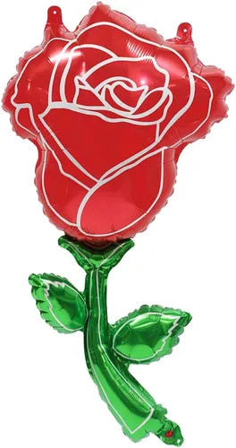 Vista 8 de Globos de rosas rojas 3D para decoración de flores para niñas, suministros de princesa rosa, decoración romántica, paquete de 6 globos de papel