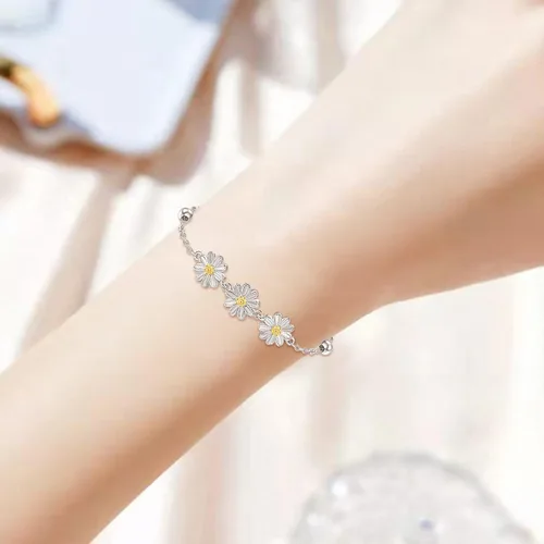 Vista 3 de Palpitate Pulseras de plata de ley 925 para mujeres y niñas, joyería de regalo de cadena ajustable