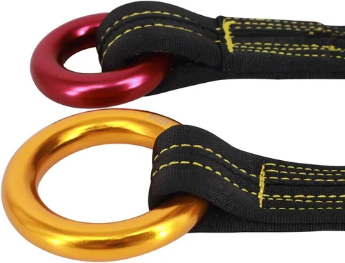 Vista 6 de NewDoar Rappel Ring 25kN Oro Grande O-Ring Cuerda Conector para Escalada Arborista Rescate Hamaca y Slackline