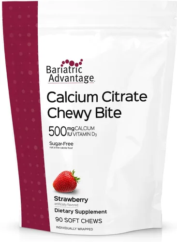 Vista 11 de Bariatric Advantage Picaduras masticables de citrato de calcio 500 mg - Altamente absorbible y digerible - Vitamina D3 - Suplemento de calcio