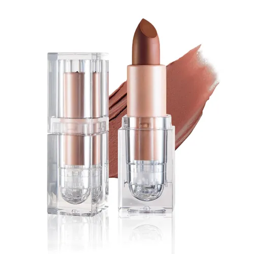 Vista 10 de IONSGAKO Lápiz labial mate nude aterciopelado, brillo de labios, no se decolora, no se pega a la copa, lápiz labial color nude, tinte de labios