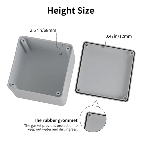 Vista 5 de Paquete de 6 cajas de 4" x 4" x 3" de plástico PVC a prueba de polvo e impermeables IP65, cajas de conexiones y conductos para proyectos, gabinete