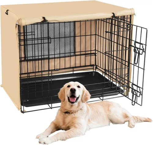 Vista 17 de X-ZONE PET - Funda impermeable para jaula de perro, 24 pulgadas, color negro con ventana