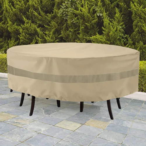 Vista 7 de SunPatio Funda redonda para mesas y sillas de exterior, resistente e impermeable, grande, protección para todo tipo de clima, cubierta de muebles