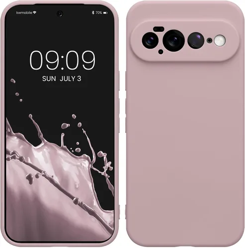 Vista 130 de kwmobile Funda compatible con Google Pixel 9 - Funda protectora delgada de TPU para teléfono - Acabado mate suave - Piedra antigua